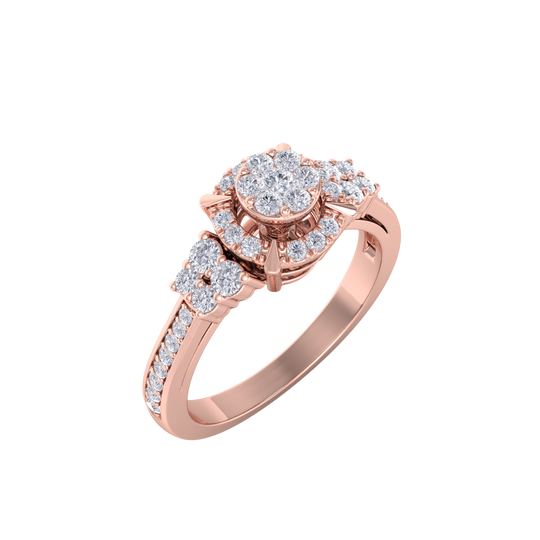 Diamond ring in rose gold with white diamonds of 0.40 ct in weight