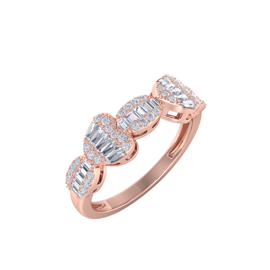 Beautiful Ring in rose gold with white diamonds of 0.49 ct in weight