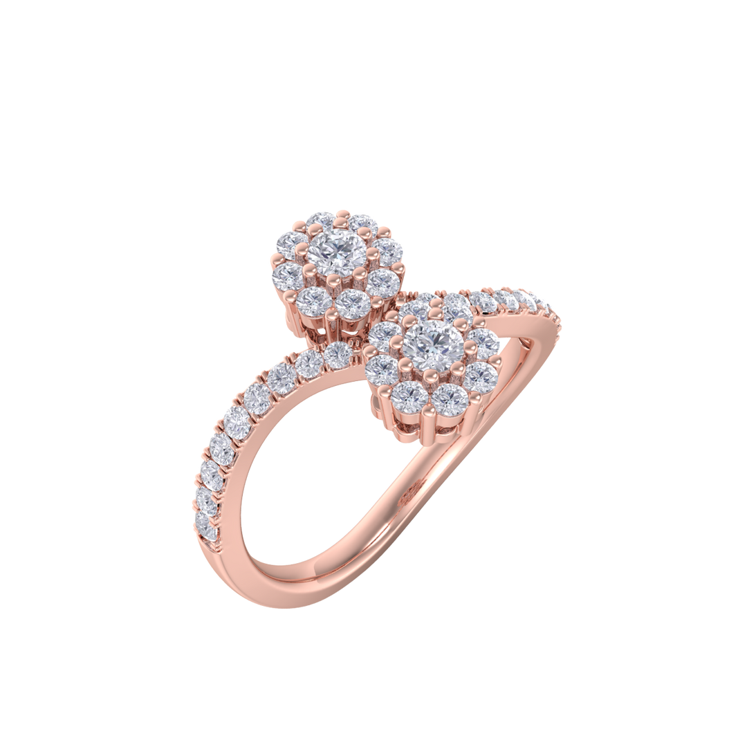 Diamond ring in yellow gold with white diamonds of 0.53 ct in weight