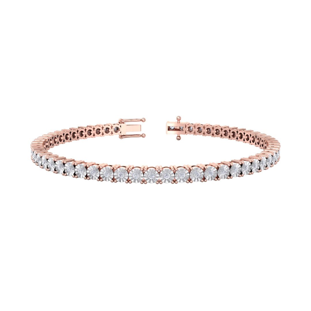 Classic Bracelet in yellow gold with white diamonds of 0.88 ct in weight