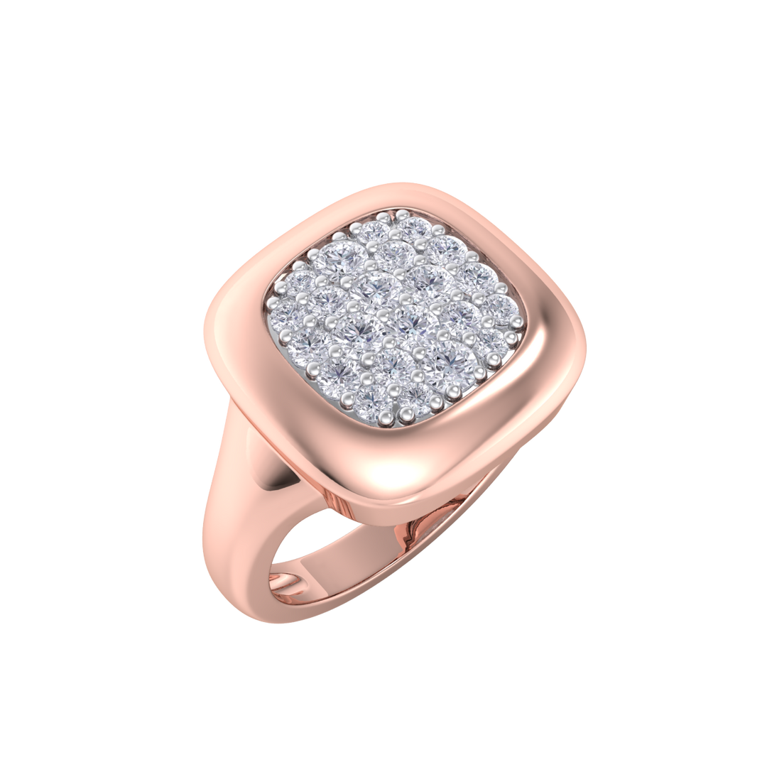 Diamond ring in yellow gold with white diamonds of 0.41 ct in weight