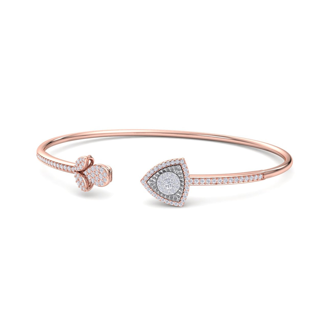 Bracelet in rose gold with white diamonds of 0.52 ct in weight