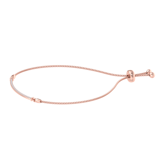 Bar necklace in rose gold with white diamonds of 0.31 in weight