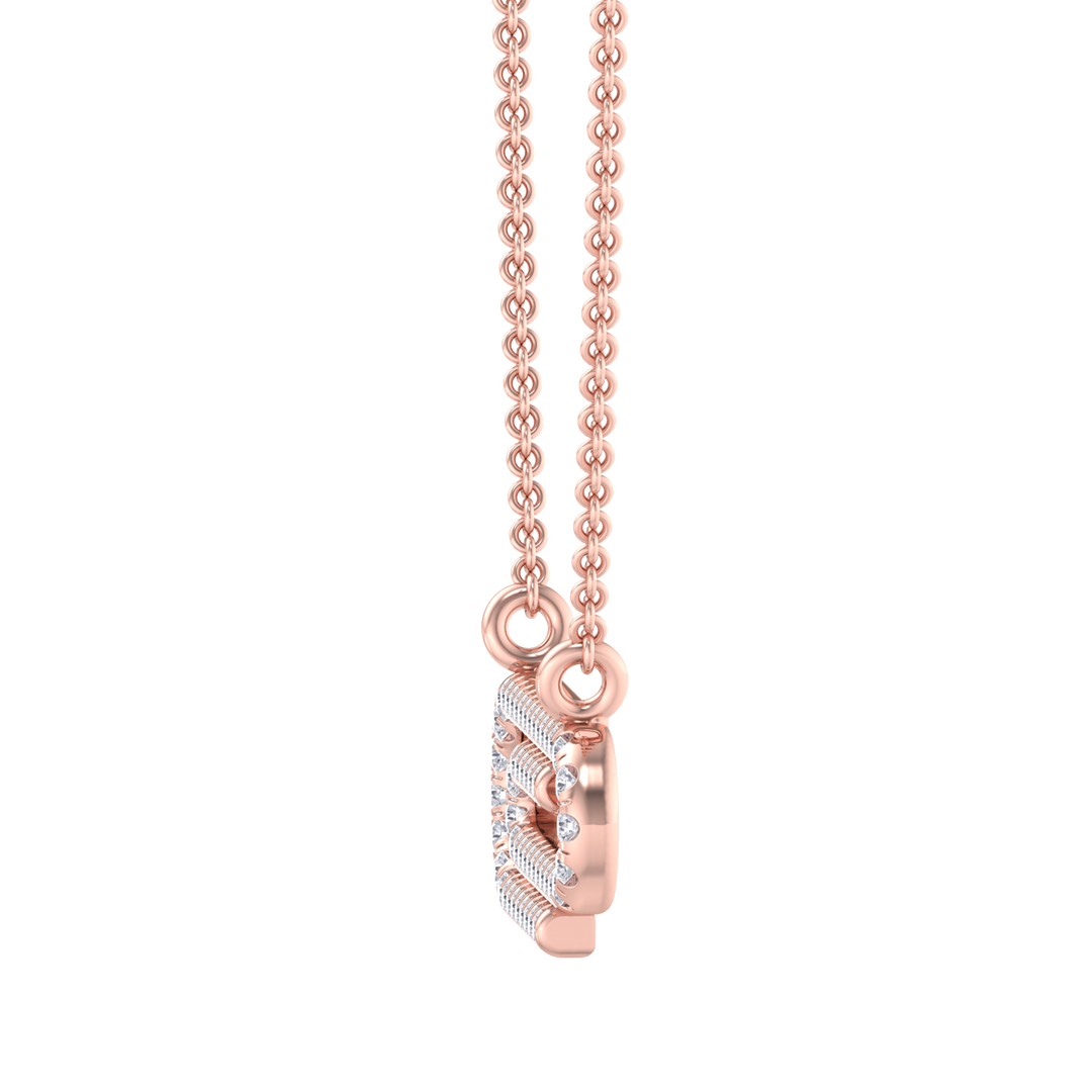 Diamond link necklace in yellow gold with white diamonds of 0.25 ct in weight