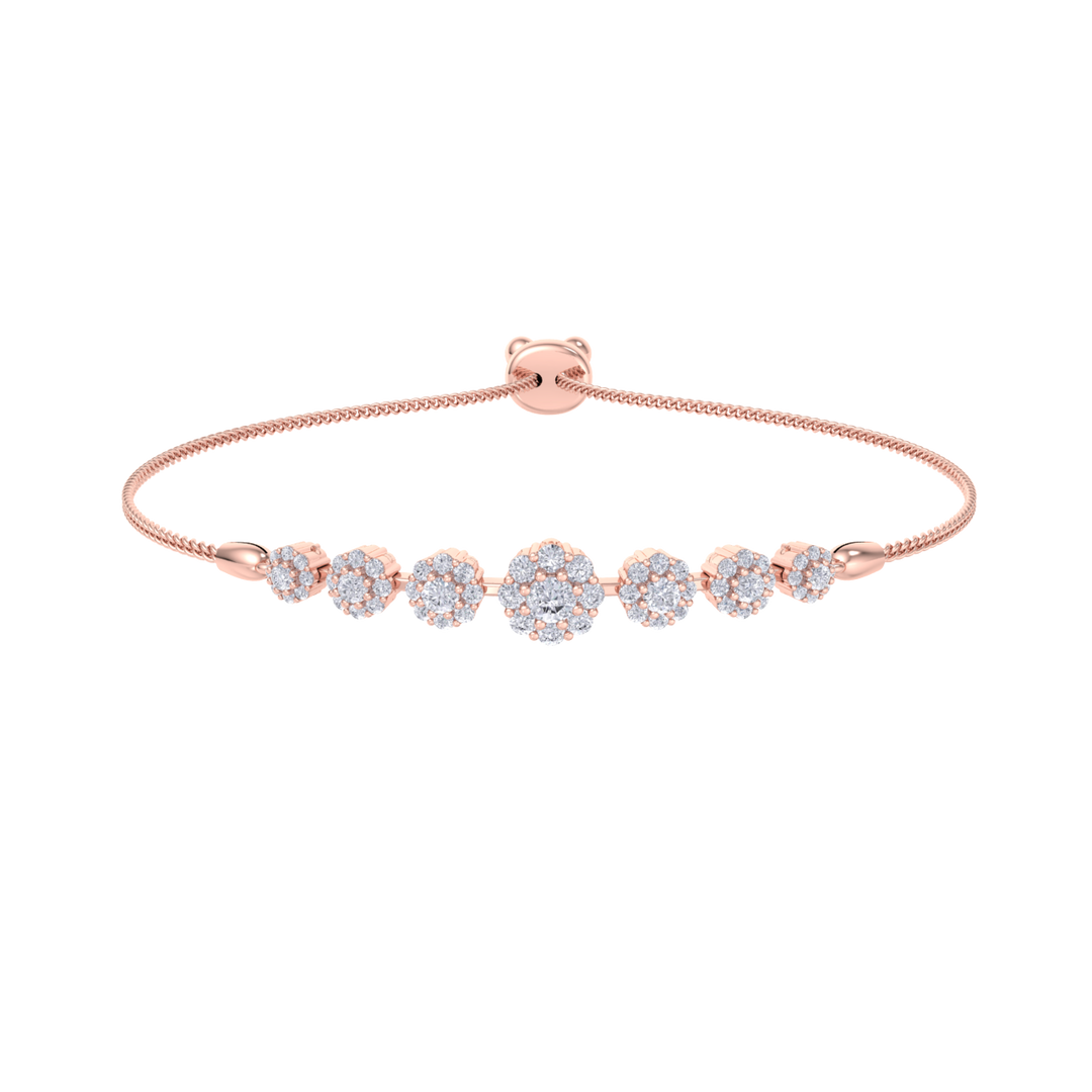 Diamond bracelet in rose gold with white diamonds of 0.86 ct in weight
