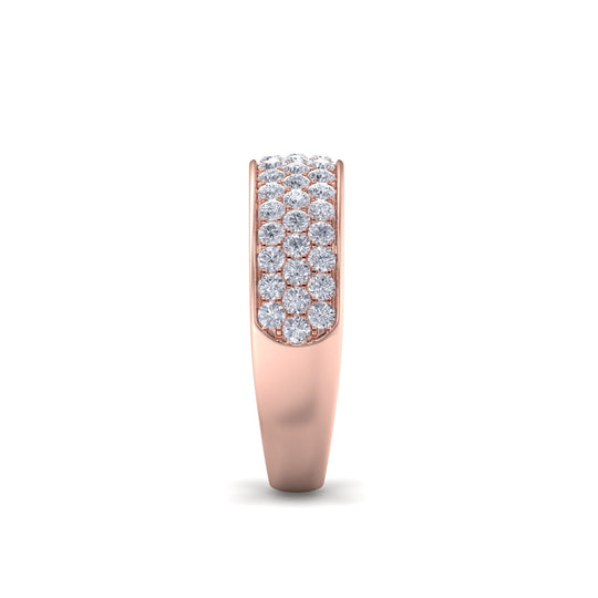 Classic Wedding band in rose gold with white diamonds of 0.83 ct in weight