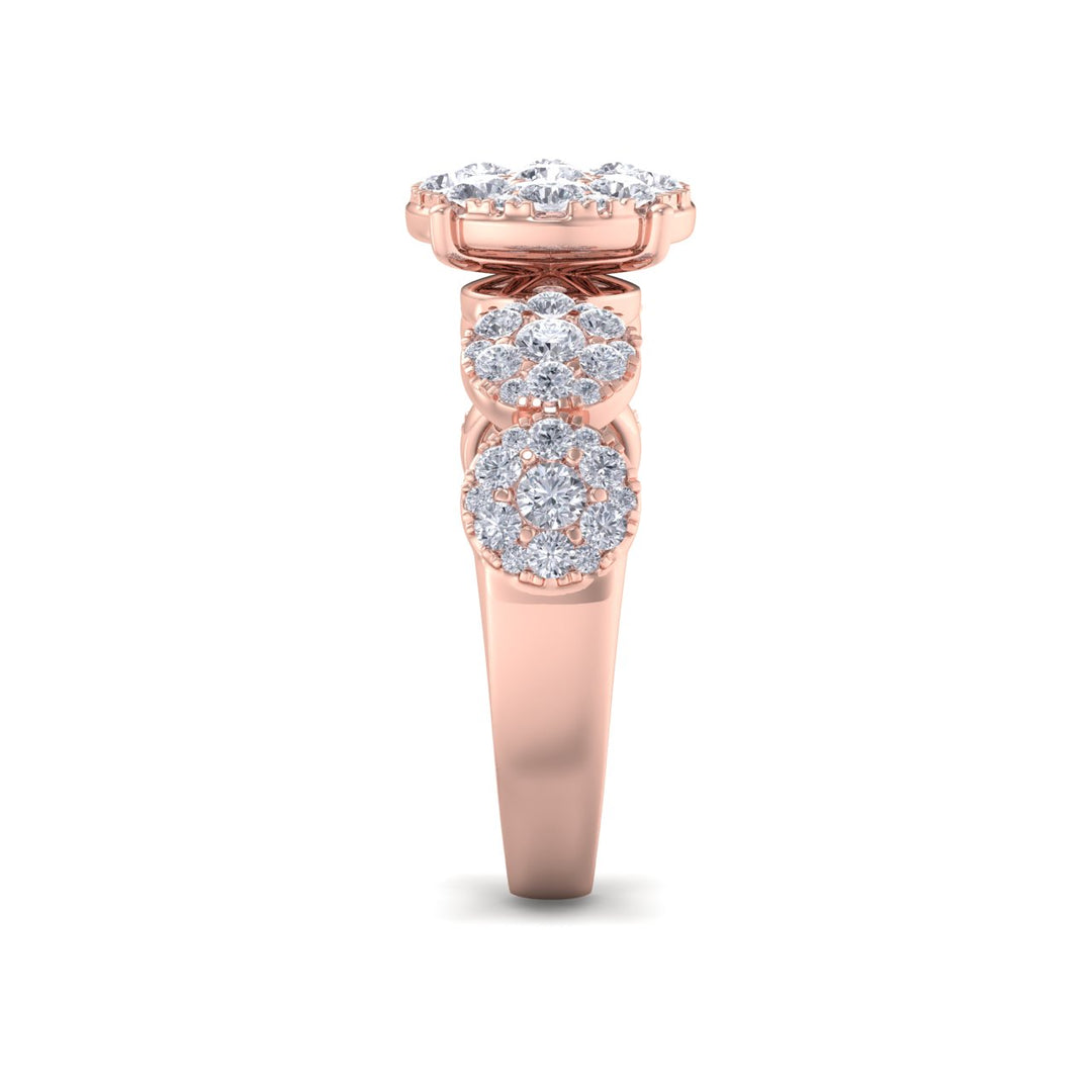 Bridal ring in white gold with white diamonds of 2.29 ct in weight