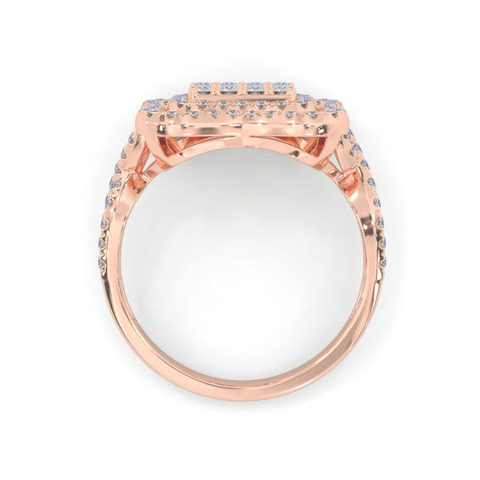 Fashion ring in rose gold with white diamonds of 0.67 ct in weight