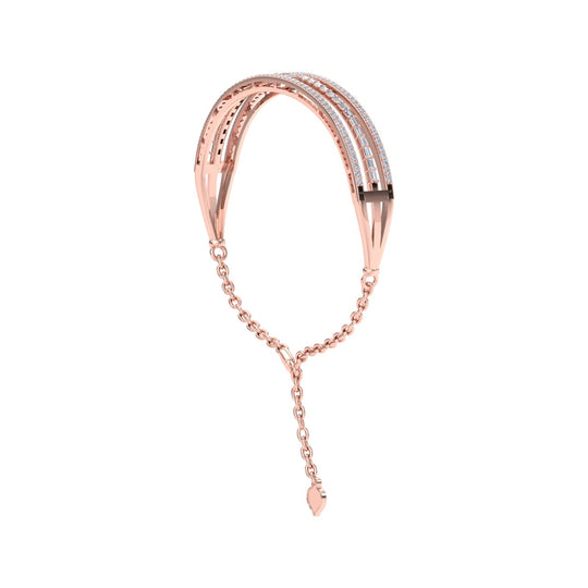 Bracelet in rose gold with white diamonds of 1.75 ct in weight
