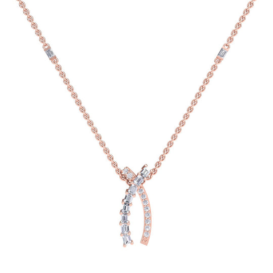Wishbone necklace in white gold with white diamonds of 0.39 ct in weight - HER DIAMONDS®