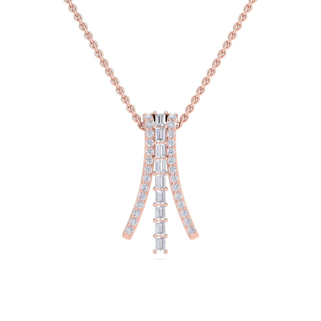 Necklace in rose gold with white diamonds of 0.56 ct in weight - HER DIAMONDS®