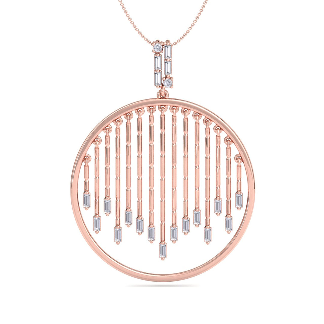 Monogram pendant necklace in white gold with white diamonds of 0.63 ct in weight - HER DIAMONDS®
