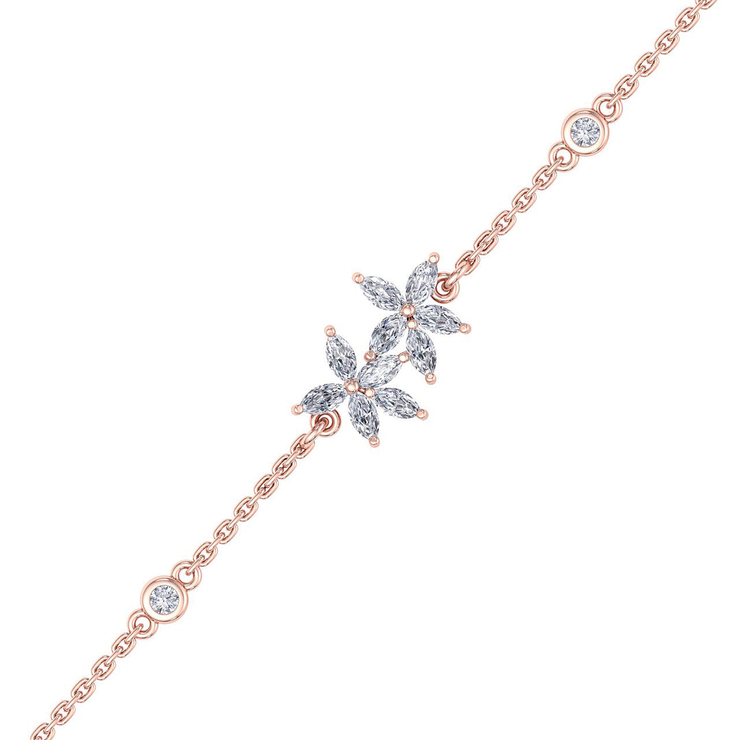 Two of a kind bracelet in white gold with white diamonds of 0.63 ct in weight - HER DIAMONDS®