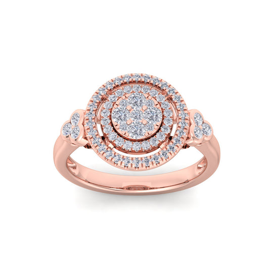 Circle ring in rose gold with white diamonds of 0.67 ct in weight