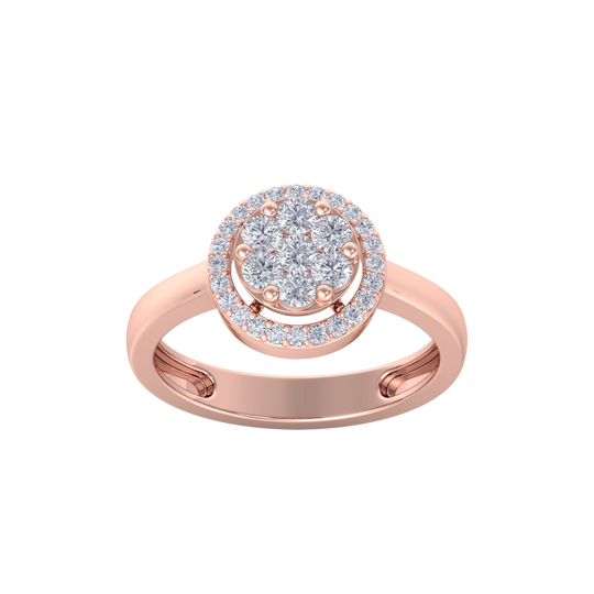 Halo illusion ring in white gold with white diamonds of 0.47 ct in weight