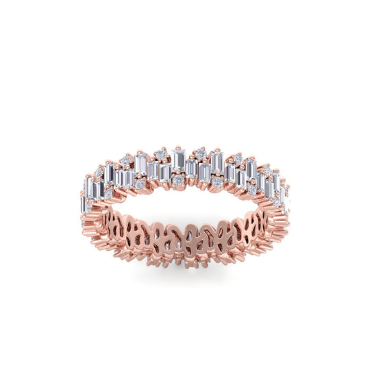 Eternity ring in rose gold with white diamonds of 1.35 ct in weight