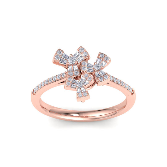 Ring in rose gold with white diamonds of 0.34 ct in weight