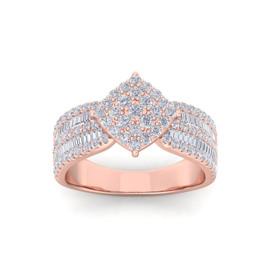 Ring in rose gold with white diamonds of 1.04 ct in weight
