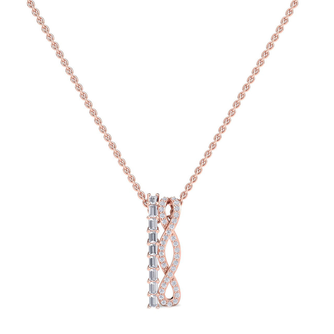 Necklace in yellow gold with white diamonds of 0.47 ct in weight - HER DIAMONDS®