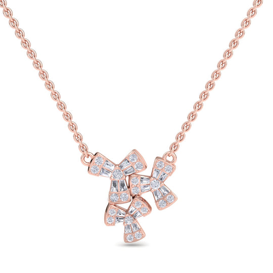 Necklace in rose gold with white diamonds of 0.39 ct in weight - HER DIAMONDS®