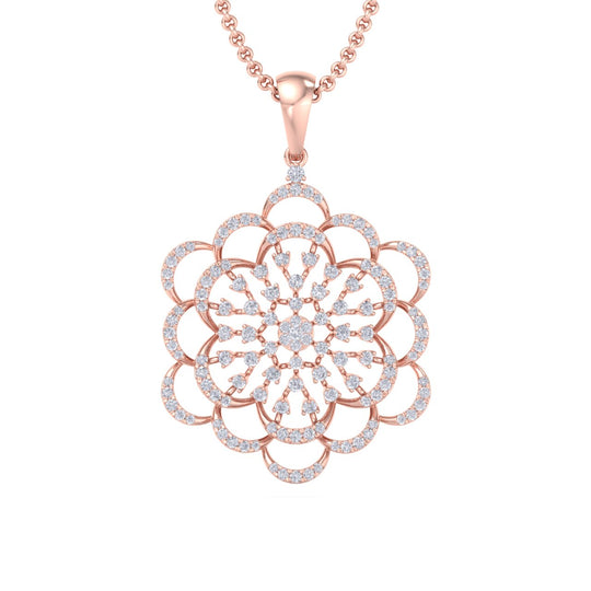 Flower pendant in white gold with white diamonds of 1.99 ct in weight