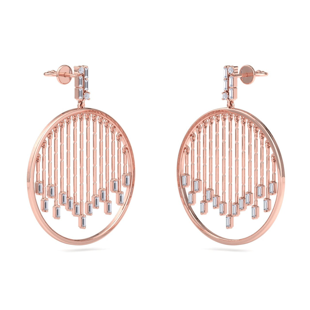 Monogram earrings in rose gold with white diamonds of 1.10 ct in weight - HER DIAMONDS®