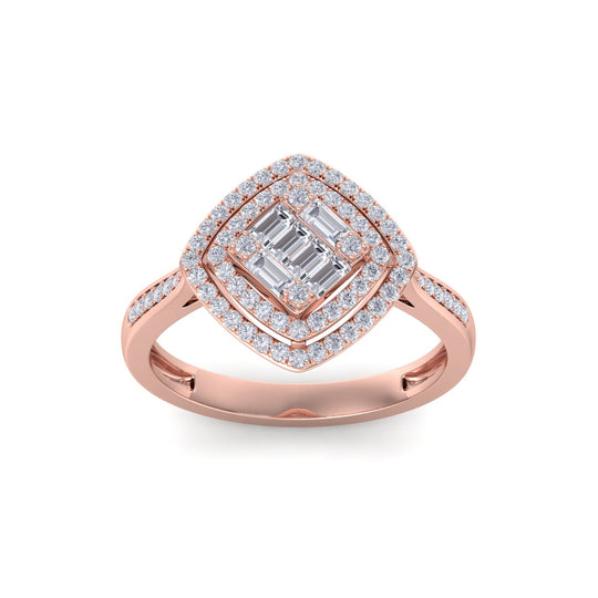 Ring in rose gold with white diamonds of 0.44 ct in weight