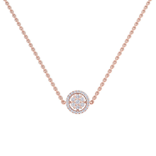 Circle necklace in white gold with white diamonds of 0.33 ct in weight - HER DIAMONDS®