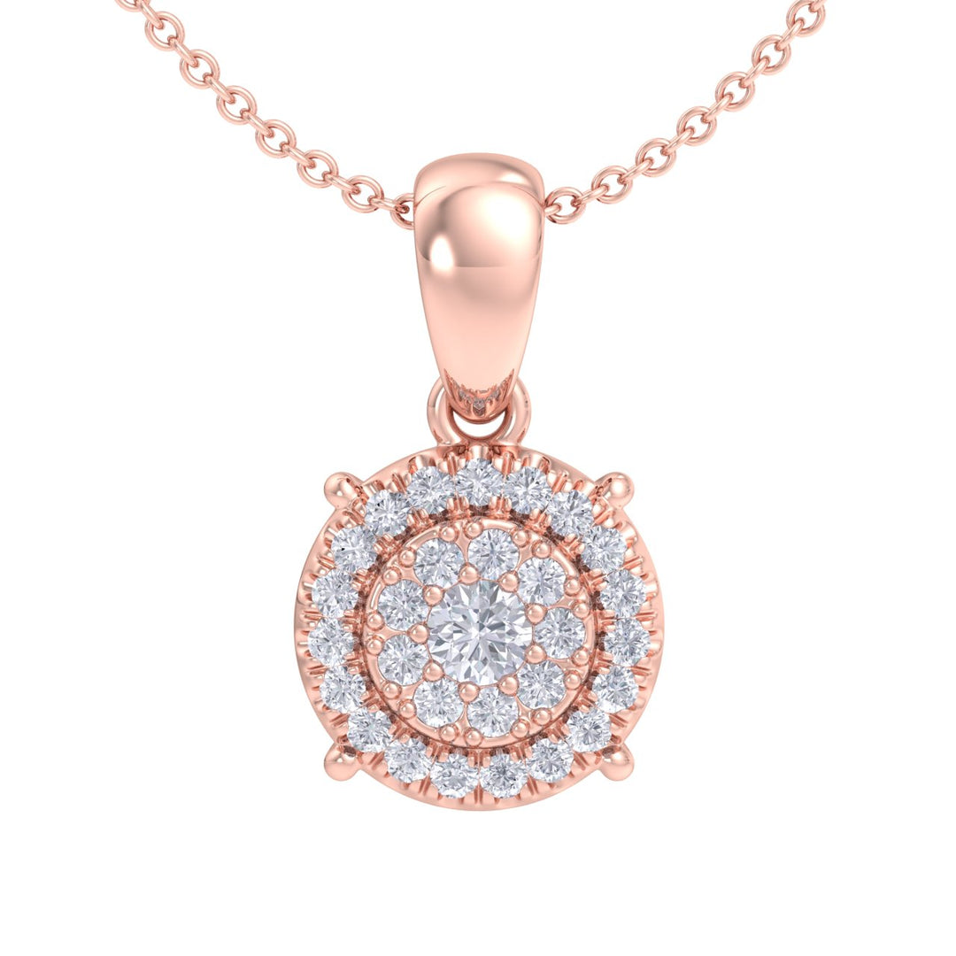 Classic round pendant in white gold with white diamonds of 0.22 ct in weight - HER DIAMONDS®