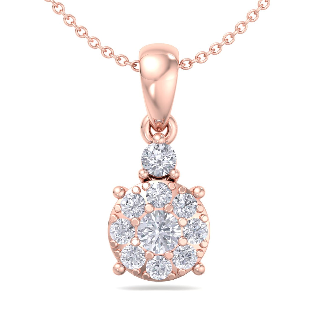 Elegant round pendant in white gold with white diamonds of 0.25 ct in weight - HER DIAMONDS®