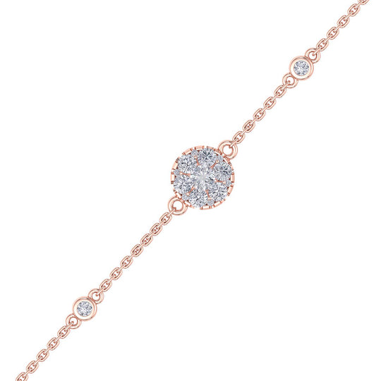 Round shape bracelet in rose gold with diamonds of 0.42 ct in weight - HER DIAMONDS®