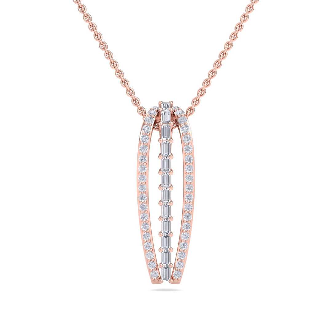 Necklace in white gold with white diamonds of 0.80 ct in weight - HER DIAMONDS®