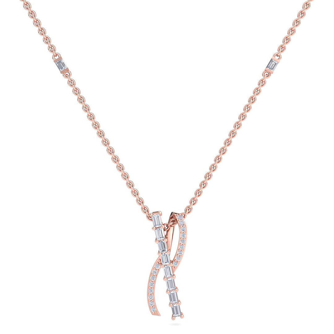 Necklace in yellow gold with white diamonds of 0.32 ct in weight - HER DIAMONDS®