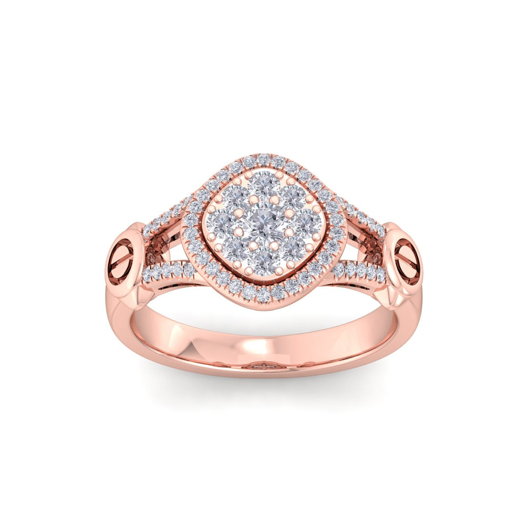 Ring in yellow gold with white diamonds of 0.58 ct in weight
