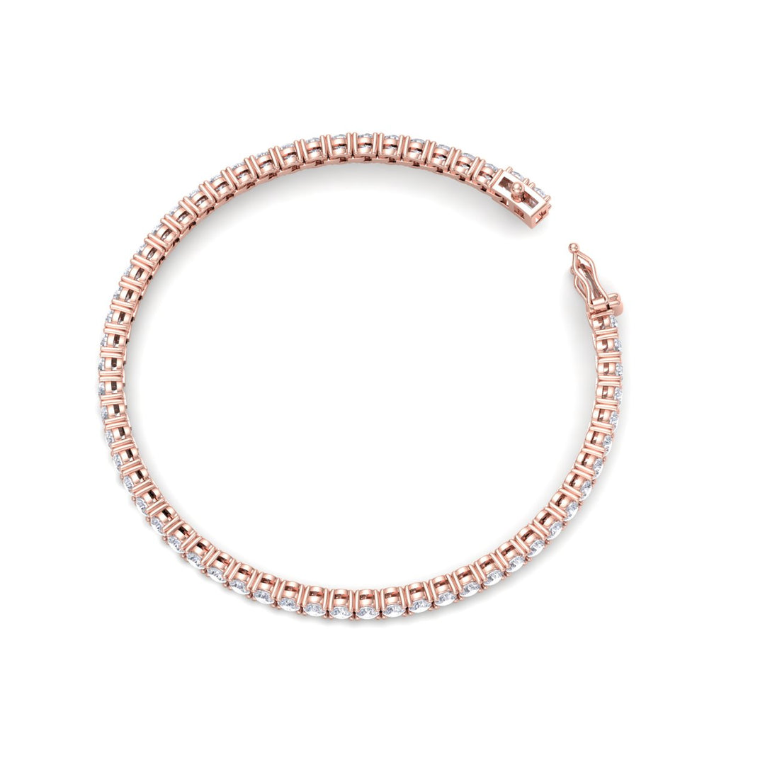 Tennis bracelet in rose gold with white diamonds of 6.16 ct in weight - HER DIAMONDS®