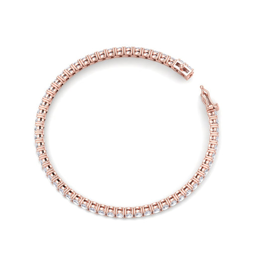Tennis bracelet in rose gold with white diamonds of 6.16 ct in weight - HER DIAMONDS®