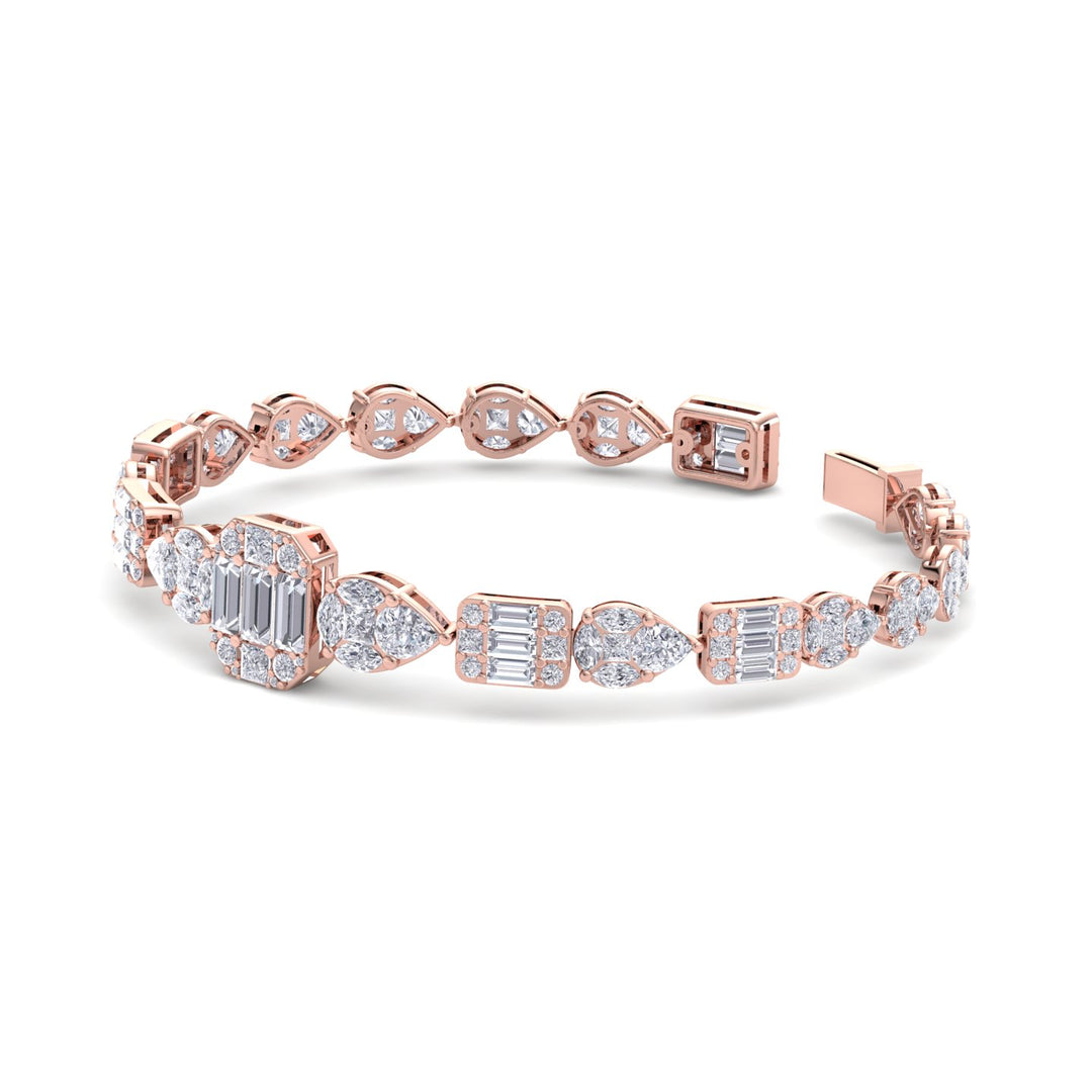 Luxury bracelet in yellow gold with white diamonds of 12.71 ct in weight - HER DIAMONDS®