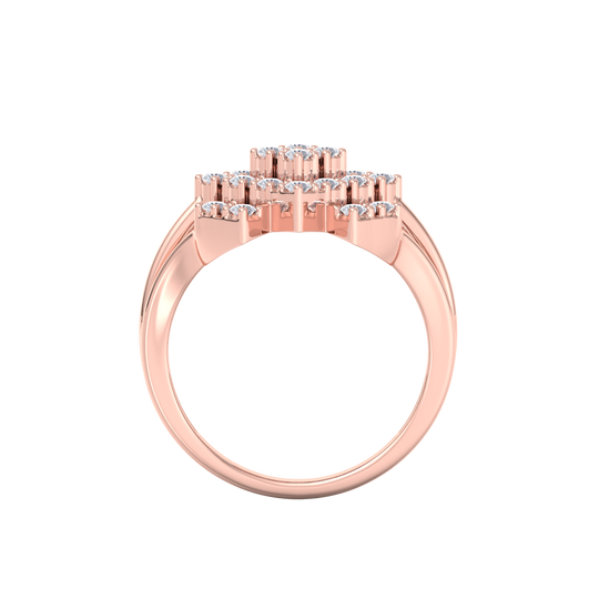 Elegant ring in rose gold with white diamonds of 0.48 ct in weight