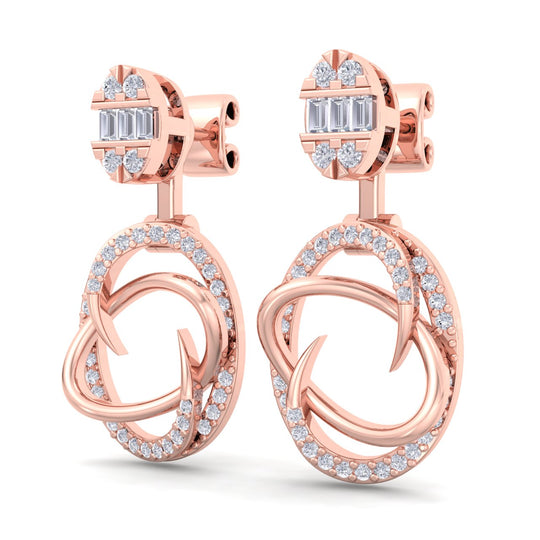 Elegant earrings in white gold with white diamonds of 0.70 ct in weight - HER DIAMONDS®