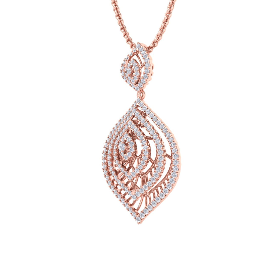 Exclusive pendant in white gold with white diamonds of 2.03 ct in weight