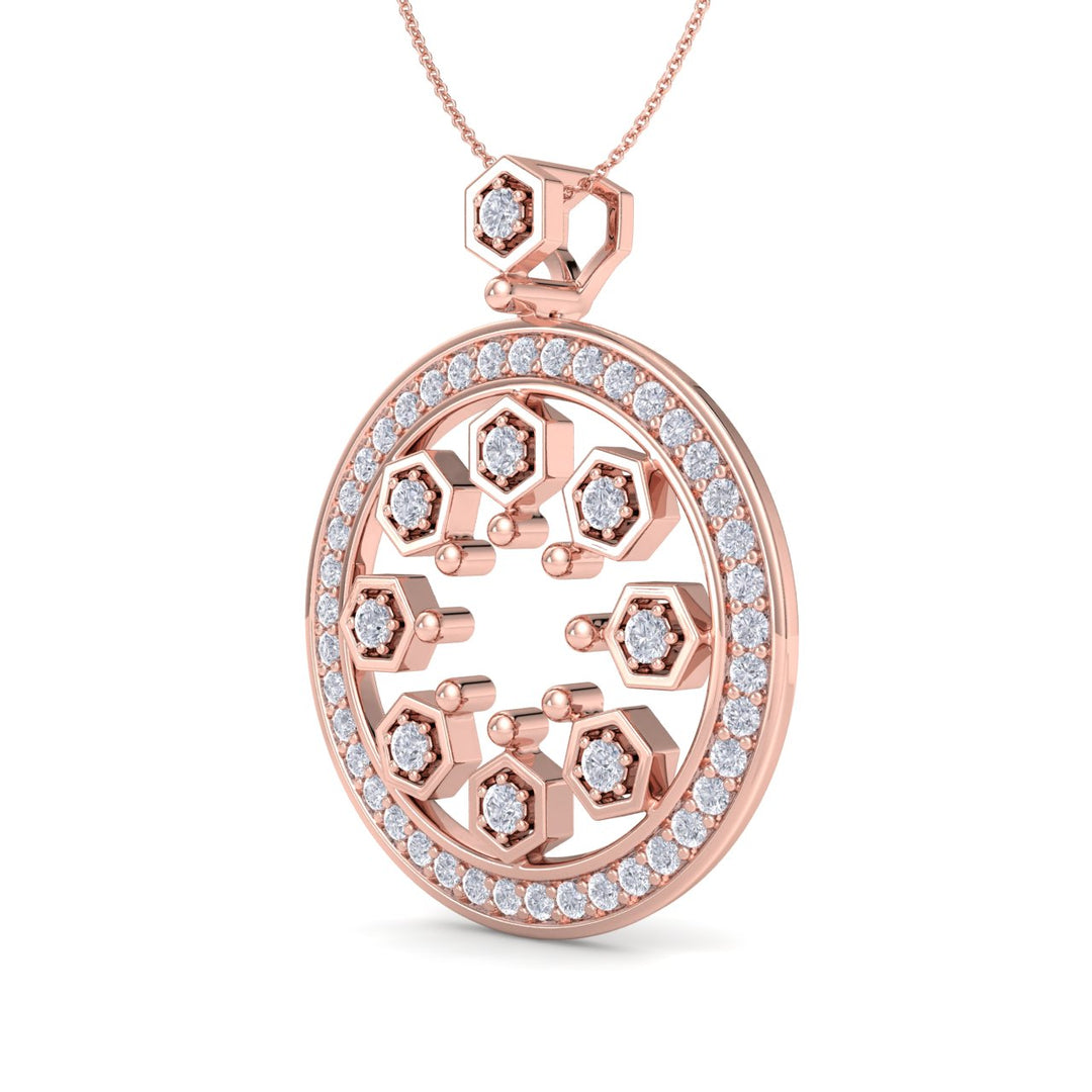 Monogram pendant necklace in white gold with white diamonds of 0.89 ct in weight - HER DIAMONDS®