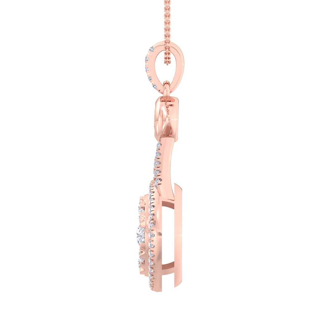 Pendant in yellow gold with white diamonds of 0.52 ct in weight - HER DIAMONDS®