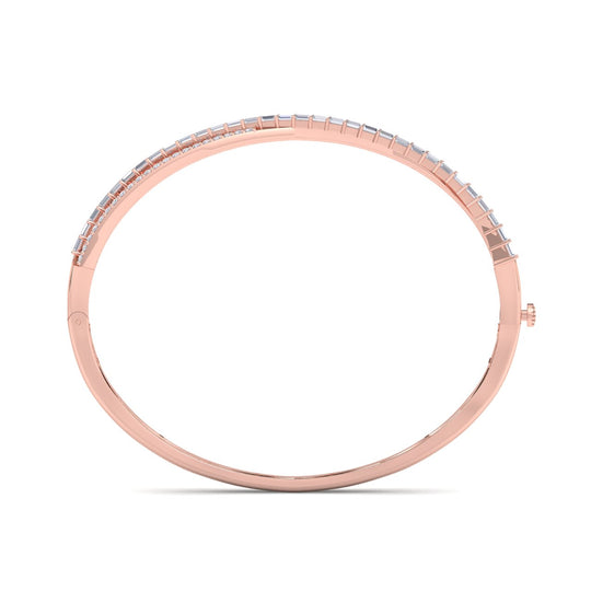 Classic bangle in rose gold with white diamonds of 1.86 ct in weight - HER DIAMONDS®