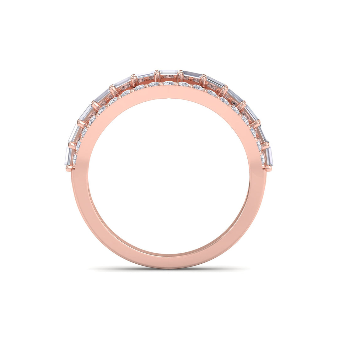 Ring in rose gold with white diamonds of 0.98 ct in weight