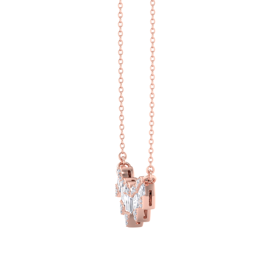 Diamond necklace in rose gold with white diamonds of 0.75 ct in weight