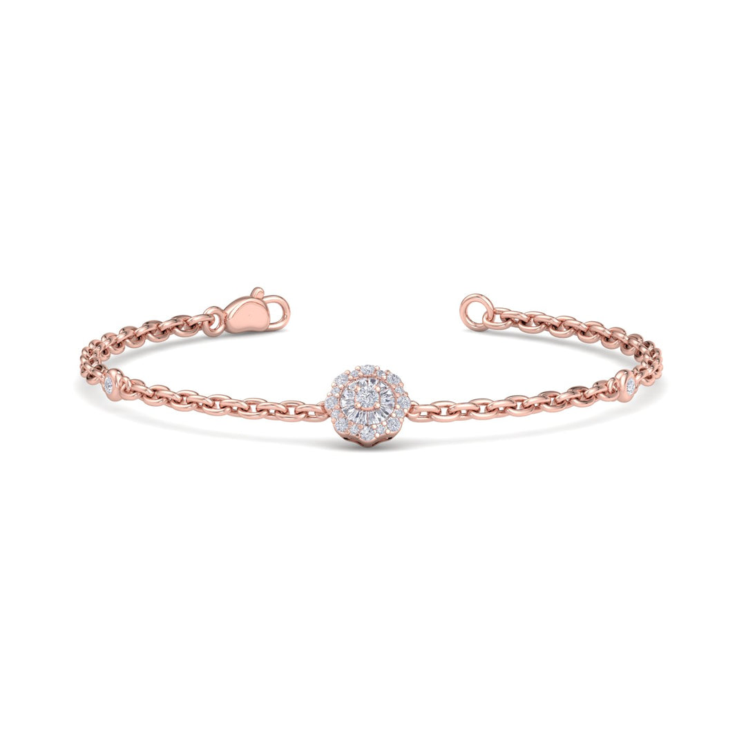 Bracelet in yellow gold with white diamonds of 0.19 ct in weight - HER DIAMONDS®