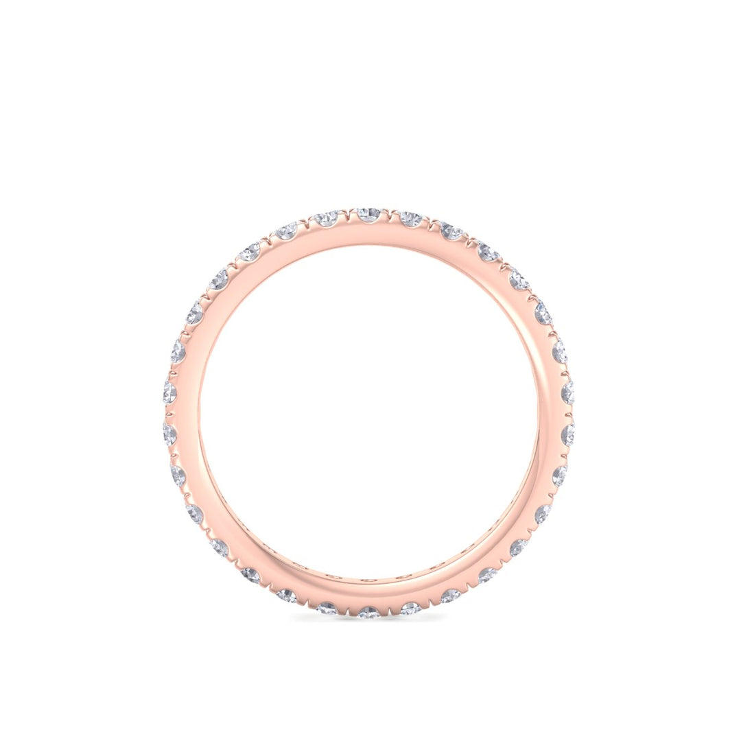 Pavé eternity band in rose gold with white diamonds of 1.05 ct in weight