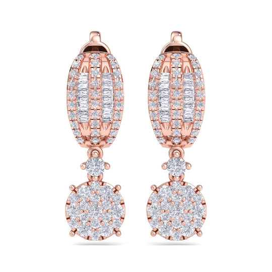 Drop earrings in yellow gold with white diamonds of 1.66 ct in weight - HER DIAMONDS®