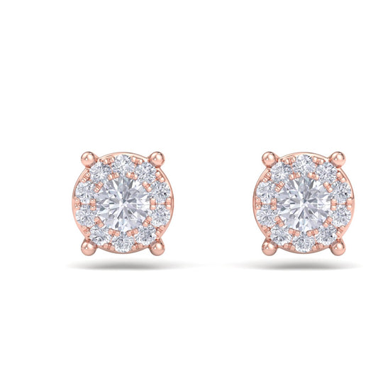 Solitaire stud earrings in white gold with white diamonds of 0.23 ct in weight - HER DIAMONDS®