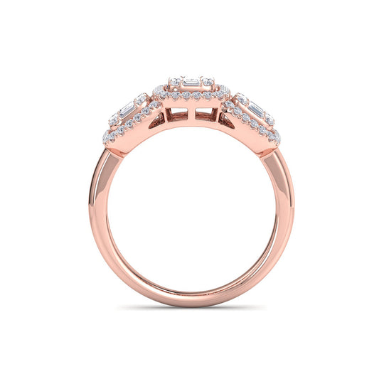 Ring in yellow gold with white diamonds of 0.90 ct in weight